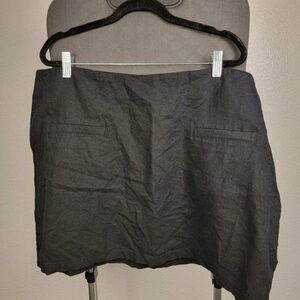 Elegant Black‎ Women's Linen Blend Skirt